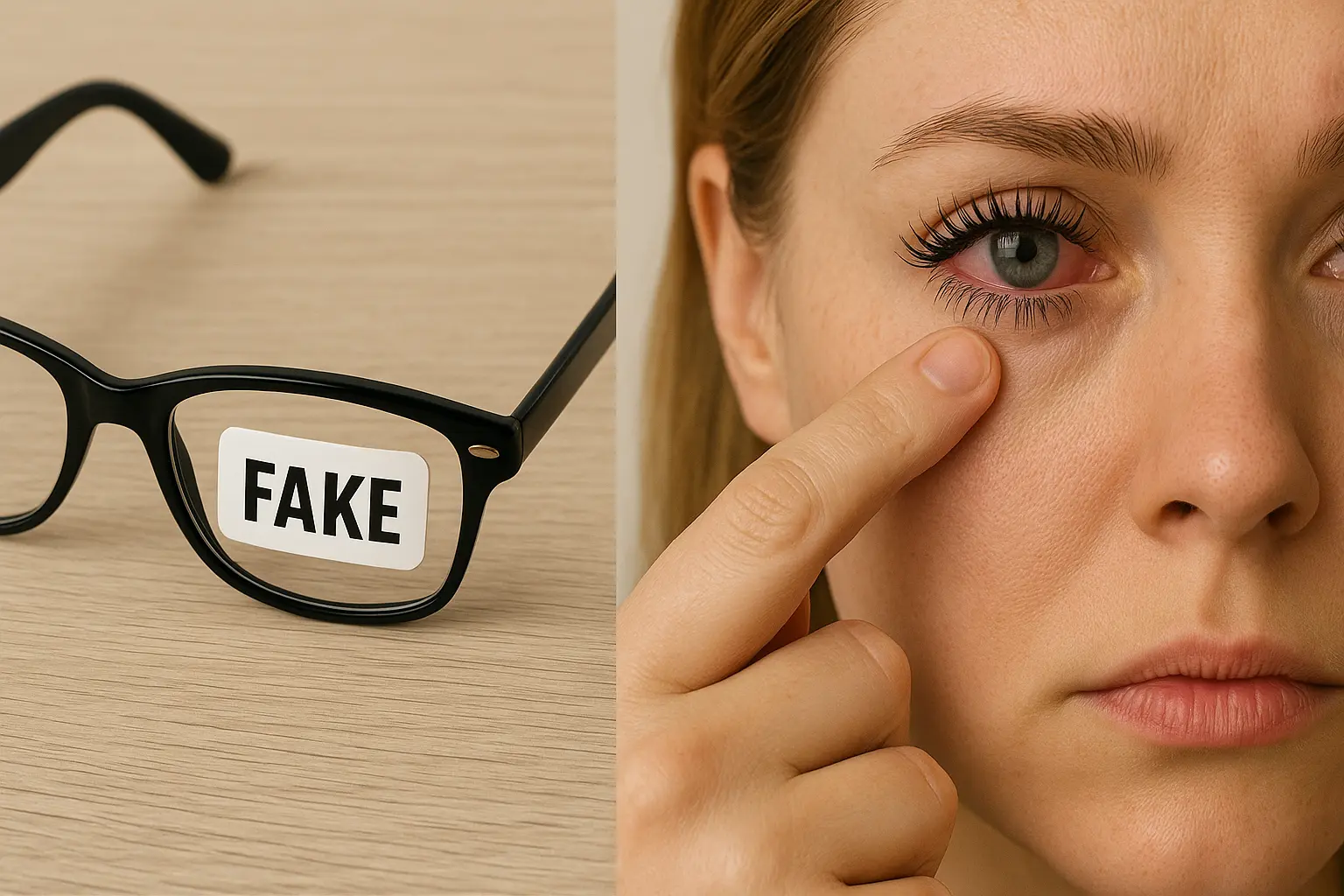 آسیب عینک تقلبی